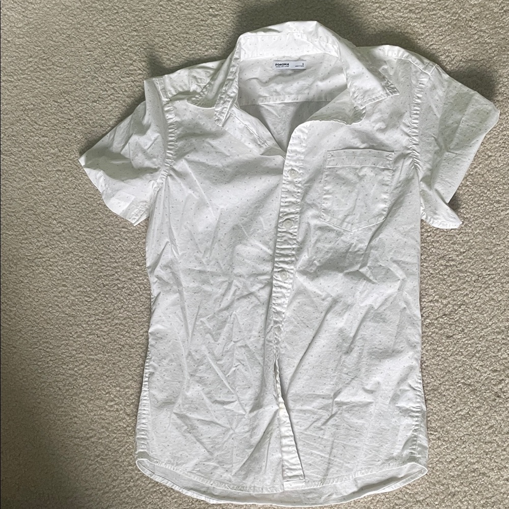 Sonoma White Short Sleeve Casual Shirt